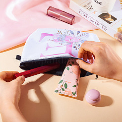 Pochettes cosmétiques à fermeture éclair en polyester à motif de fleurs et de lettres&nbsp;ABAG-TAC0035-03E