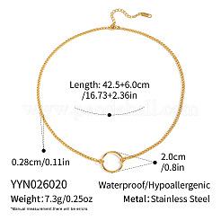 Halsketten mit Ringanhänger und gedrehter Kette aus Edelstahl 304 für Damen&nbsp;IP0697-1