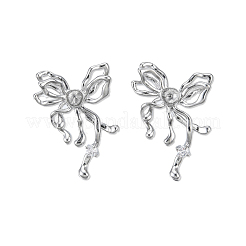 Фурнитура для серег-гвоздиков из латуни с паве из прозрачного кубического циркония KK-N232-438P-B