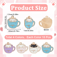 40шт 4 цвета сплава эмалевые подвески&nbsp;ENAM-SC0005-92