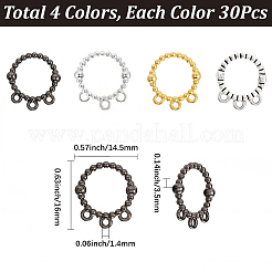120 stücke 4 farben legierung ring kronleuchter komponente Verbinder&nbsp;FIND-SC0020-09