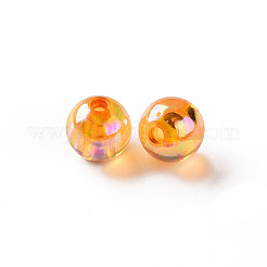 透明なアクリルビーズ  ABカラーメッキ  ラウンド  オレンジ  8x7mm  穴：2mm  約1745個/500g&nbsp;MACR-S370-B8mm-724