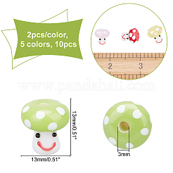 10шт 5 цвета бусины лэмпворк ручной работы&nbsp;GLAA-OC0001-20