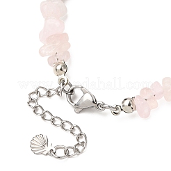 Браслеты из бусин из натурального розового кварца и синтетической бирюзы для женщин&nbsp;BJEW-JB12416-02