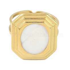 Ионное покрытие (ip) 304 нержавеющая сталь эмаль восьмиугольные манжеты пальцевые кольца RJEW-L107-069G-01