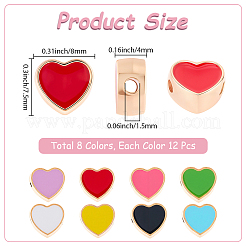 96шт 8 цвета сплава эмалевые бусины&nbsp;FIND-SC0015-37