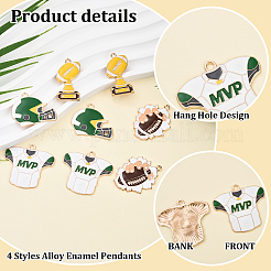 8 шт. 4 стиля подвески из сплава и эмали на тему регби&nbsp;ENAM-YW0004-63