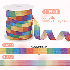 Cordones elásticos de poliéster de 20 m en colores del arcoíris&nbsp;SRIB-GA0001-13