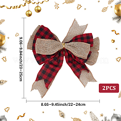 2 шт. льняная ткань с узором тартан&nbsp;AJEW-SP0003-67