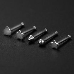 316l サージカルステンレススチール製鼻骨リング  スター  ステンレス鋼色  6mm  ピン：0.8mm&nbsp;WG3D14E-02