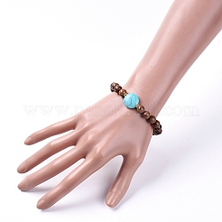 Bracelets extensibles en turquoise synthétique&nbsp;BJEW-JB04950-04