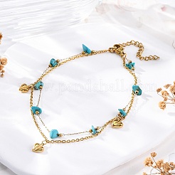 Многорядные браслеты-цепочки из нержавеющей стали 304 в стиле бохо BJEW-Z088-01B-G