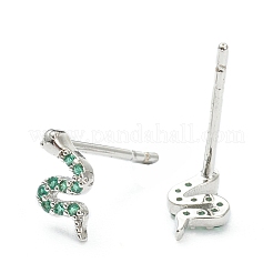 Boucles d'oreilles en laiton avec zircone cubique de micro pave&nbsp;EJEW-A058-20P-02