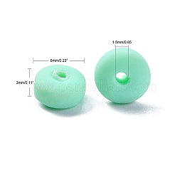 手作り樹脂粘土ビーズ連売り  ジュエリー工芸用品のDIY用  フラットラウンド  アクアマリン  6~7x3mm  穴：1.5mm  約113~116個/連  15.55インチ〜16.14インチ（39.5~41cm）&nbsp;X-CLAY-N008-008P