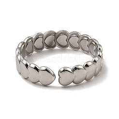 Anillos de puño abiertos de acero inoxidable 304 que no se deslustran&nbsp;RJEW-Z018-03P