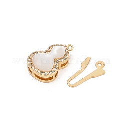 Тыква латунные микропаве прозрачные кубические цирконии застежки-коробочки&nbsp;LS-KK-U051-01G-05