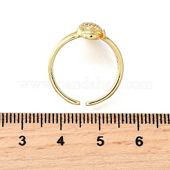 Манжеты из латуни с микро паве кубический цирконий для женщин RJEW-F181-06G