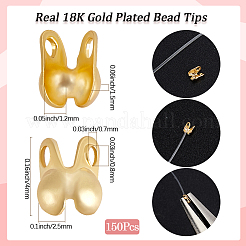 150 шт. латунные наконечники для бусин&nbsp;KK-BBC0017-43G-01