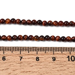 Gefärbte und erhitzte natürliche rote Tigerauge-Perlenstränge&nbsp;G-K146-50-3mm-01