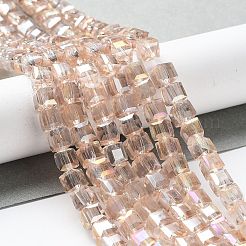 Chapelets de perles en verre électroplaqué&nbsp;LS-EGLA-D018-6x6mm-75