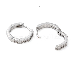 Messing Micro Pave klare Zirkonia Creolen&nbsp;LS-EJEW-S234-02P