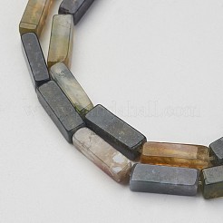 天然石インディアン瑪瑙ビーズ連売り  直方体の  13~13.5x3~5x3~5mm  穴：0.5mm  約29~31個/連  15.3~15.7インチ（390~400mm）&nbsp;G-G968-D05