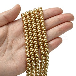 Экологичные нити жемчужных бусин из окрашенного стекла&nbsp;HY-A008-6mm-RB093