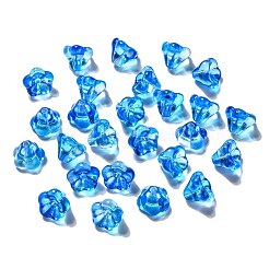 透明なチェコのガラスビーズ  花  ドジャーブルー  10x8mm  穴：2mm  約120個/袋&nbsp;GLAA-G070-05D-019