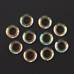 電気メッキガラスリンクリング  クリスタル宇宙リング  プリズムリング  多面カット  バックメッキ  丸いリング  ホワイトスモーク  14x3.5~4mm  内径：8.3mm&nbsp;LS-GLAA-A008-04A-03