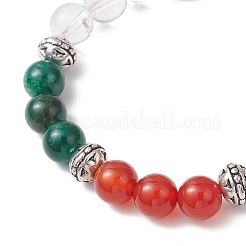 Браслеты из круглых бусин из натурального фуксита BJEW-TA00661