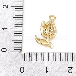Pendentifs en laiton micro pavé de zircone cubique transparent pour la saint-valentin&nbsp;KK-D225-12G
