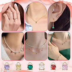 12шт 6 цвета латунные микро проложить кубический цирконий шармы KK-GA0001-89