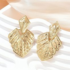 Серьги-гвоздики из нержавеющей стали 304 в форме листа&nbsp;EJEW-L287-076G