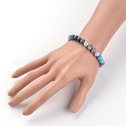 Gefärbt natürliche Jade Perlen Stretch-Armbänder&nbsp;BJEW-JB02213-02