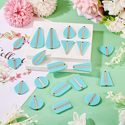 20шт. 10 комплекта подвесок из непрозрачной смолы и дерева&nbsp;RESI-TA0004-63A