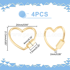 4 шт. латунные подвески-замки с винтовым карабином KK-UN0001-98