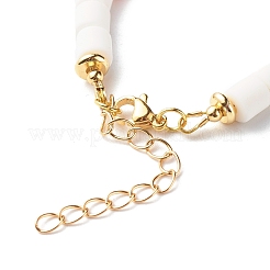 ポリマークレイビーズストレッチブレスレット  真鍮のビーズで  合金コネクター  ミックスカラー  7-1/2インチ（19cm）&nbsp;BJEW-JB06565