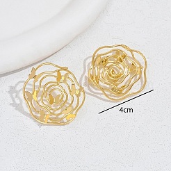 真鍮製スタンドピアス  蝶と花  18KGP本金メッキ  40mm&nbsp;UT5632