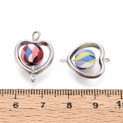 Подвески-соединители из полимерной глины в форме сердца и рамки CCB&nbsp;CLAY-T022-22M-A