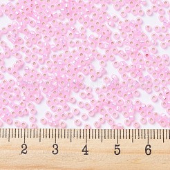 MIYUKIラウンドロカイユビーズ  日本製シードビーズ  11/0  （rr643)染めピンクシルバーラインアラバスター  2x1.3mm  穴：0.8mm  約50000個/ポンド&nbsp;SEED-G007-RR0643