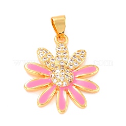 Настоящие 18к позолоченные латунные подвески с микропаве и кубическим цирконием ZIRC-L100-087G-04