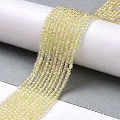 Chapelets de perles en verre transparent électrolytique&nbsp;GLAA-H021-01A-FR04