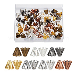 70 шт. двухцветные колпачки для бусин в тибетском стиле&nbsp;TIBE-PH0002-32