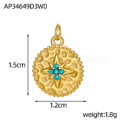 Подвески из нержавеющей стали 304 с микропаве из стразов&nbsp;STAS-OY005-55G