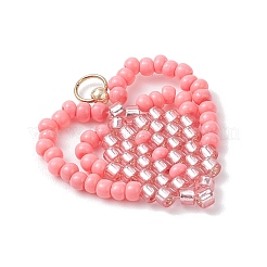 Подвески ручной работы из стеклянных бусин в форме сердца&nbsp;PALLOY-MZ00964-03