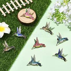 8 Stück 4 Farben Kolibri-Emaille-Anstecknadeln&nbsp;JEWB-CJ0003-63