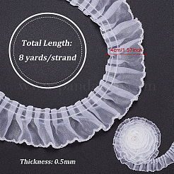 8 ярд плиссированной кружевной отделки из полиэстера&nbsp;OCOR-WH0080-87C