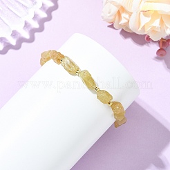 Bracelets extensibles en perles d'apatite jaune naturelle brute pour femmes&nbsp;BJEW-JB14431