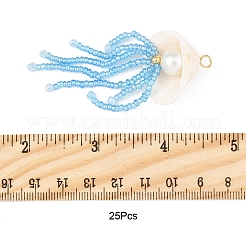 Подвески из натурального ракушечного и стеклянного жемчуга большие PALLOY-FS00032