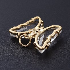 Кулон из латуни с прозрачным кубическим цирконием&nbsp;ZIRC-P079-B02-17